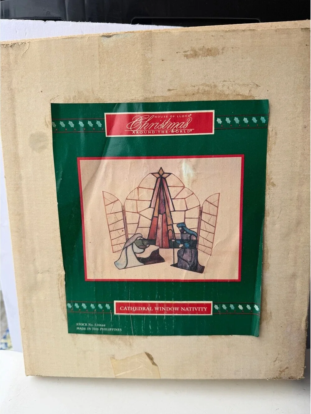 Vintage House of Lloyd Cathedral Window Nativity Set Stock 530644 S-10